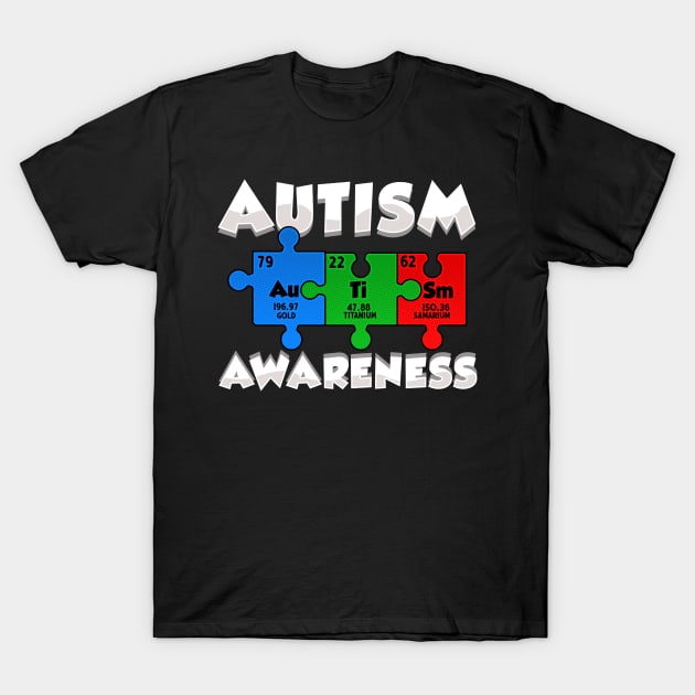 Chemistry Autism Awareness Puzzle Elements T-Shirt by theperfectpresents